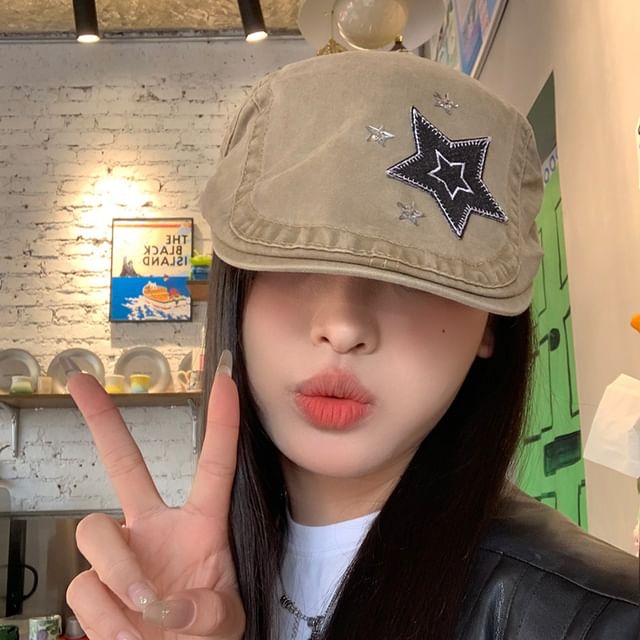 Star Applique Cap Flat