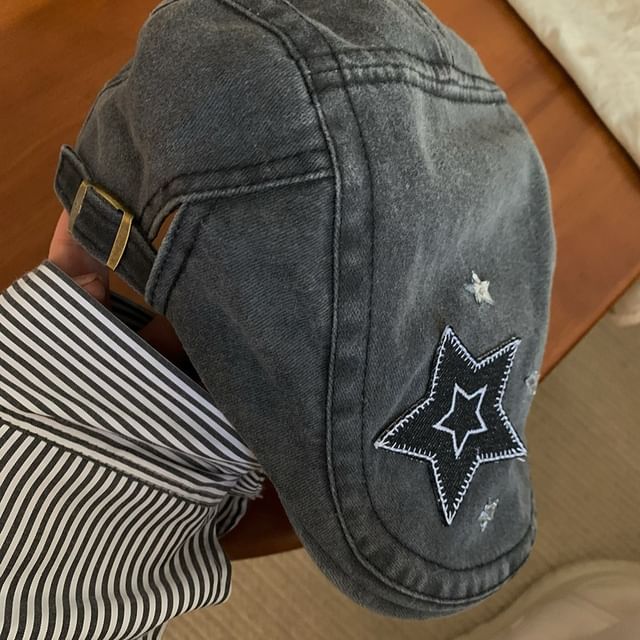 Star Applique Cap Flat