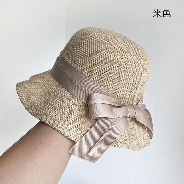 Linen Cotton Hat Bucket Ribbon