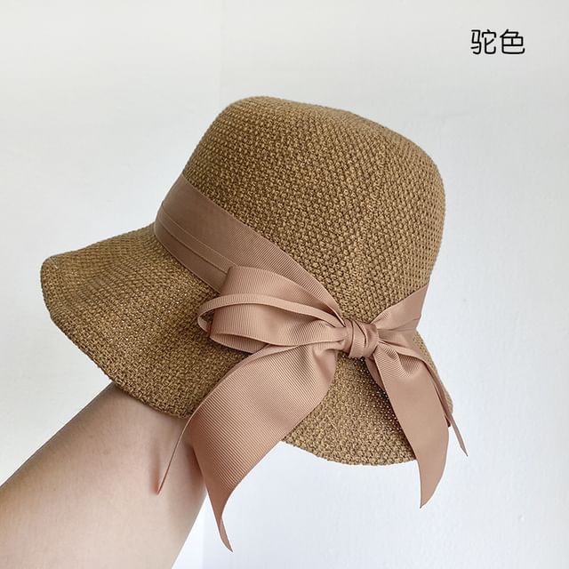 Linen Cotton Hat Bucket Ribbon