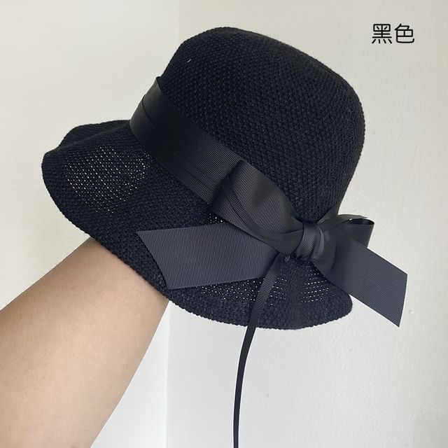Linen Cotton Hat Bucket Ribbon