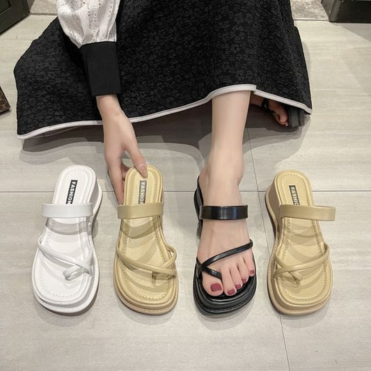 Slide Sandals Toe Platform Loop