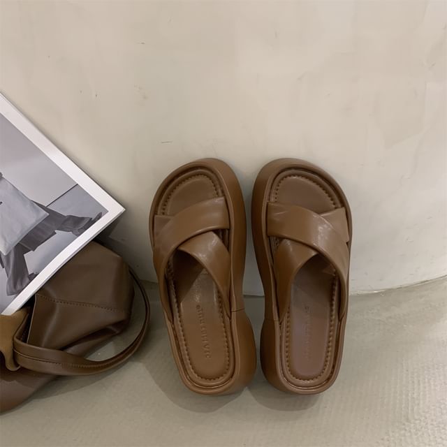 Sandals Strap Slide Cross Platform