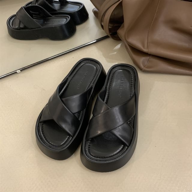 Sandals Strap Slide Cross Platform