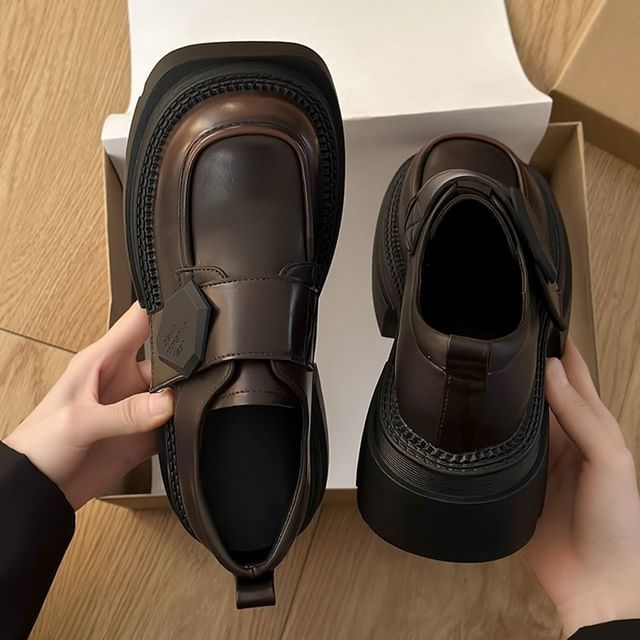 Chunky Heel Loafers Platform