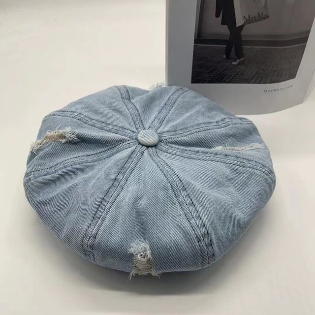 Beret Distressed Denim