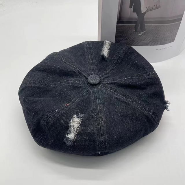 Beret Distressed Denim