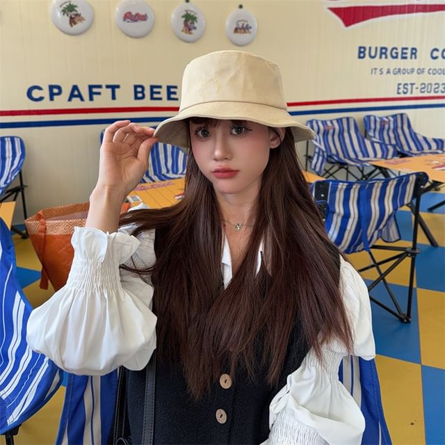 Embroidered Cartoon Hat Bucket