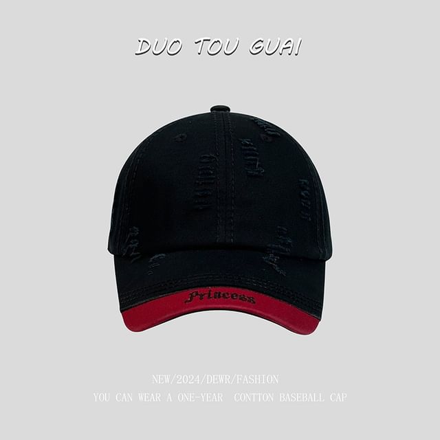 Letter Cap Distressed Baseball Embroidered