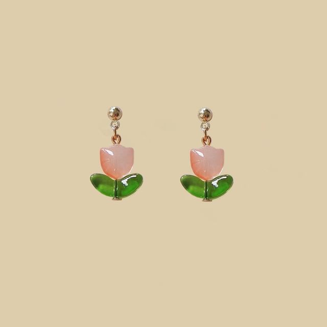 Tulip Alloy Drop Earring
