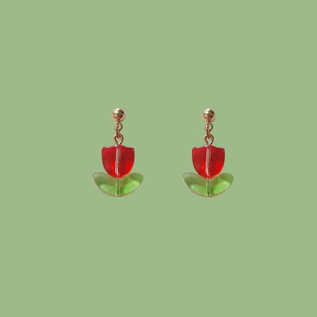 Tulip Alloy Drop Earring