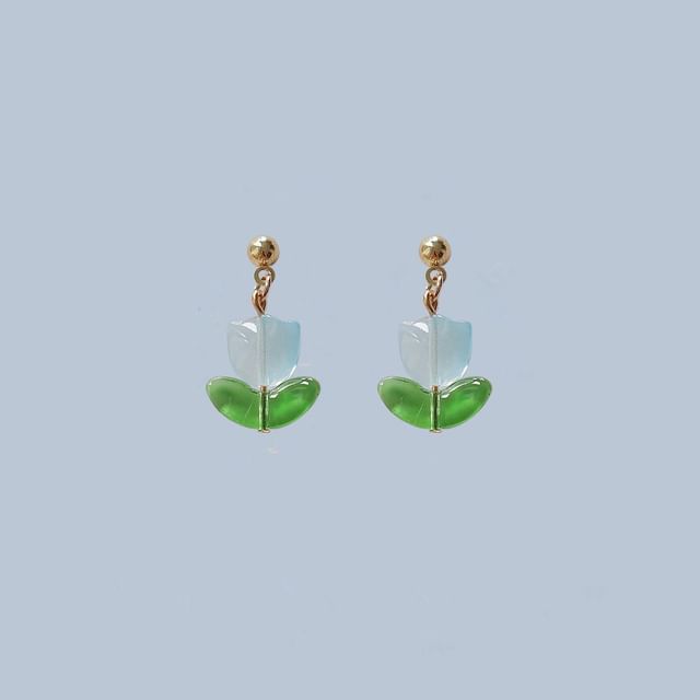 Tulip Alloy Drop Earring