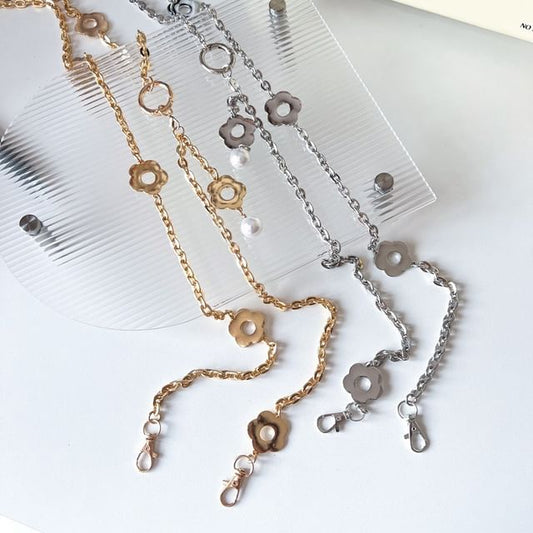 Floral Lanyard Faux Pearl Phone Alloy