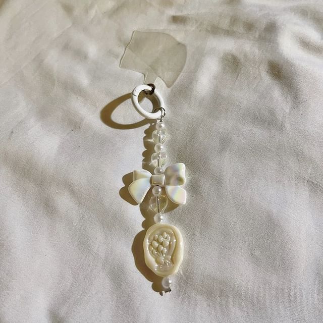 Resin Bow Phone Lanyard with Pad Charm