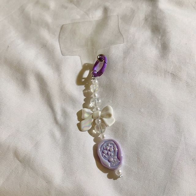 Resin Bow Phone Lanyard with Pad Charm