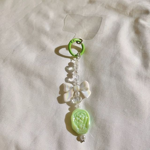 Resin Bow Phone Lanyard with Pad Charm