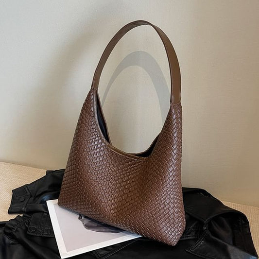 Bag Leather Faux Woven Shoulder