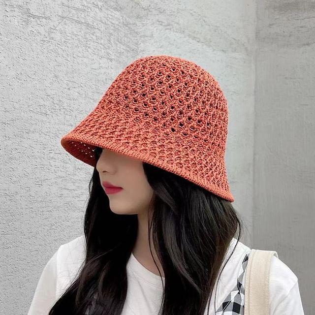 Hat Plain Straw Bucket
