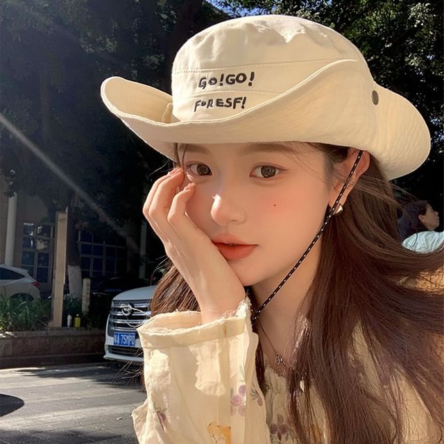 Hat Embroidered Lettering Boonie