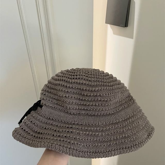 Woven Accent Hat Bucket Bow