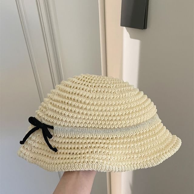 Woven Accent Hat Bucket Bow