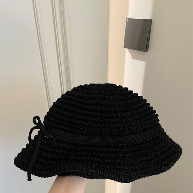 Woven Accent Hat Bucket Bow