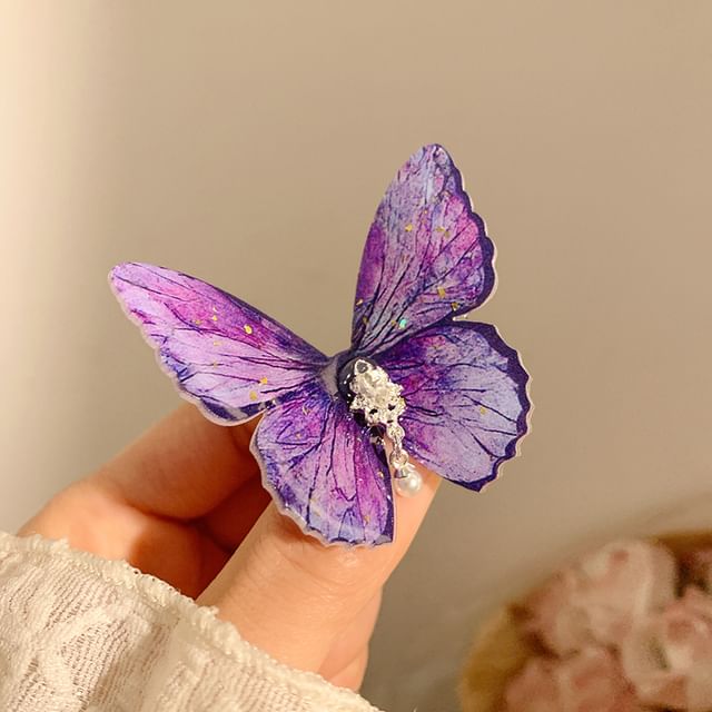 Clip Butterfly Rhinestone / Hair Set