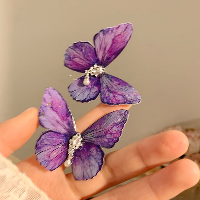 Clip Butterfly Rhinestone / Hair Set