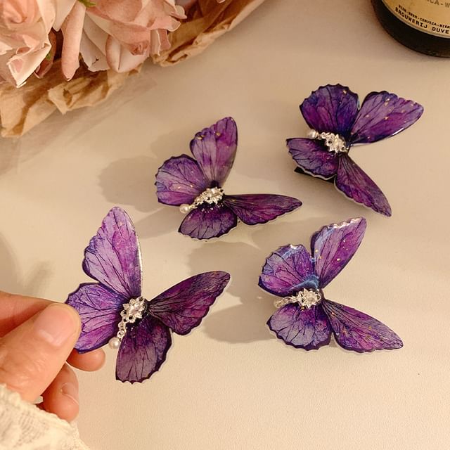 Clip Butterfly Rhinestone / Hair Set