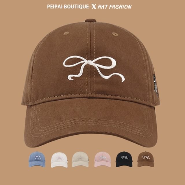 Bow Cap Baseball Embroidered