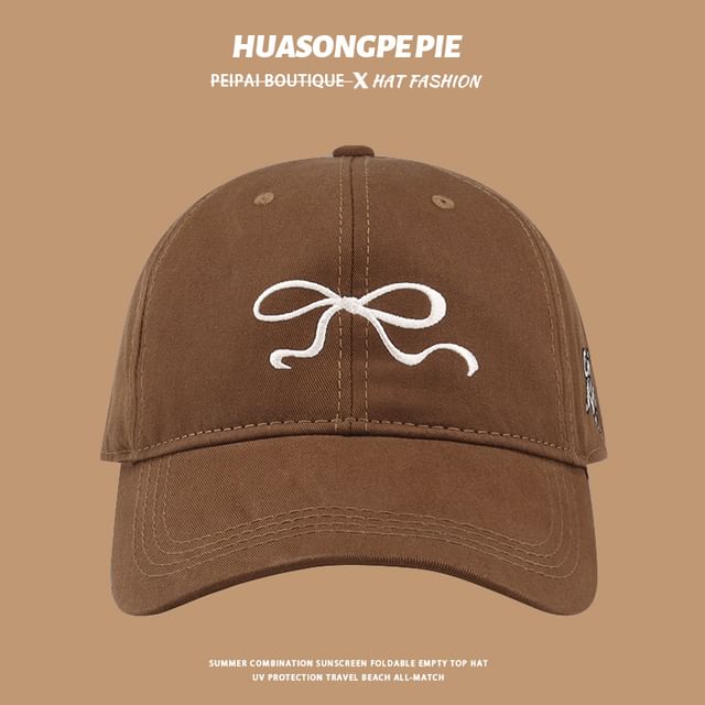 Bow Cap Baseball Embroidered