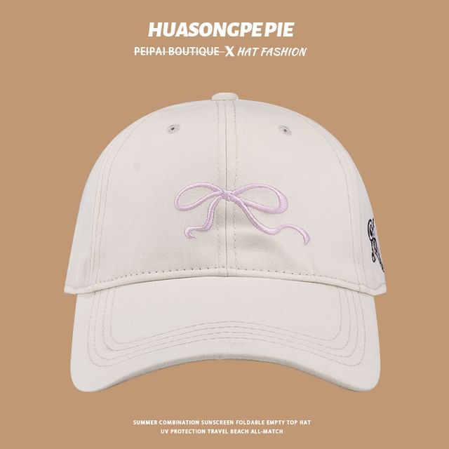 Bow Cap Baseball Embroidered