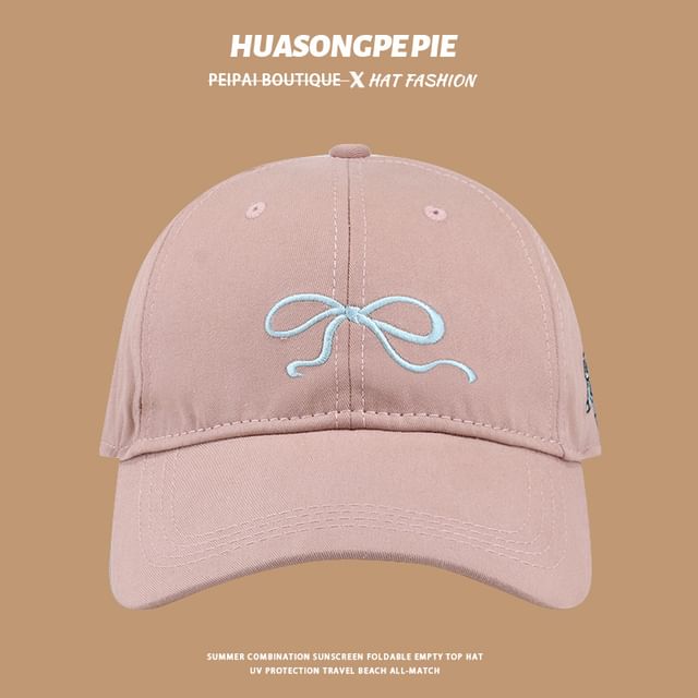 Bow Cap Baseball Embroidered
