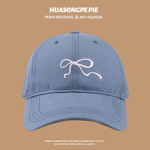 Bow Cap Baseball Embroidered