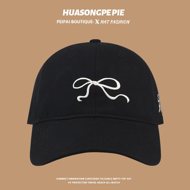 Bow Cap Baseball Embroidered