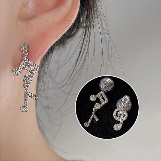 Music Earring Rhinestone Cuff