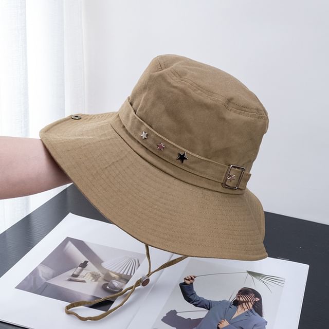 Bucket Plain Buckled Hat