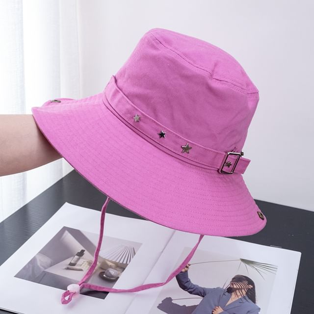 Bucket Plain Buckled Hat