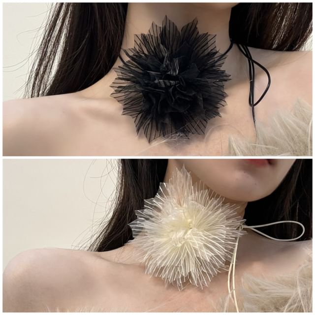 String Floral Choker Fabric