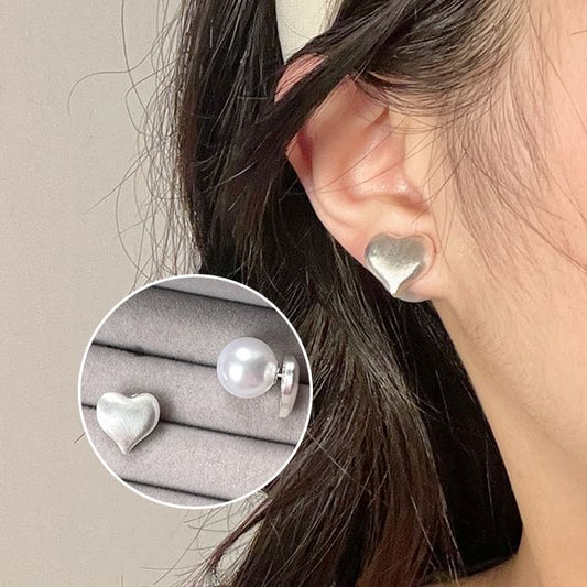 Earring Stud Heart Alloy