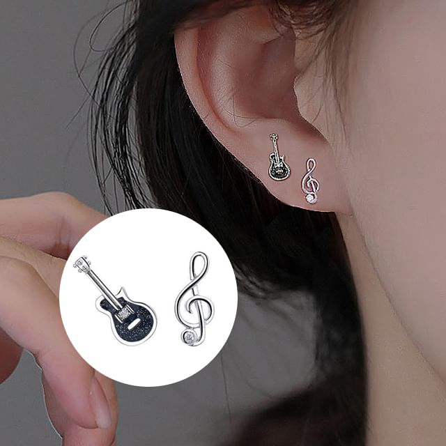Asymmetrical Sterling Silver Ear Stud