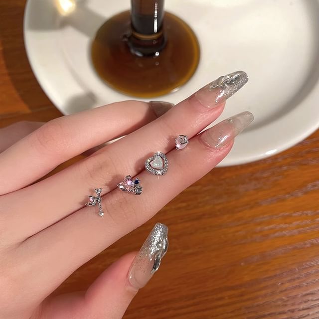 Ear Rhinestone Stud Set