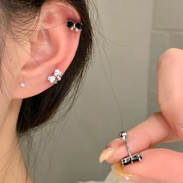 Rhinestone Stud Bow Ear