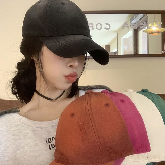 Distressed Cap Baseball Plain