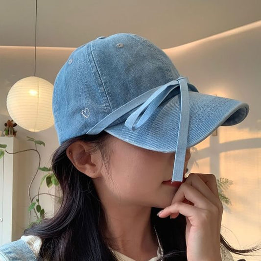 Cap Bow Denim Baseball