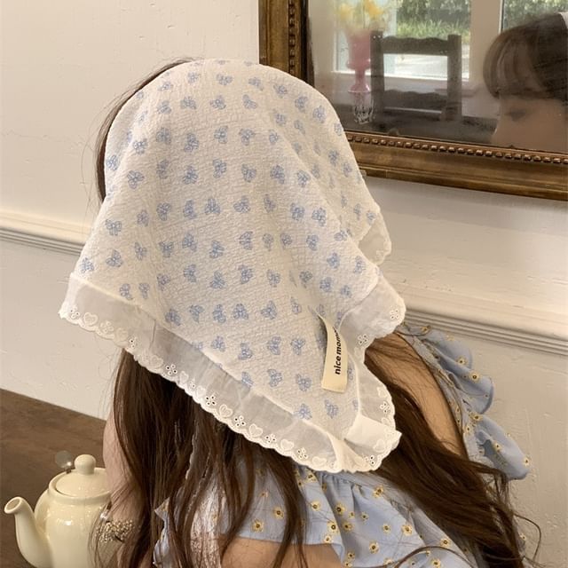 Scarf (Various Head Lace Triangle Embroidered Designs)