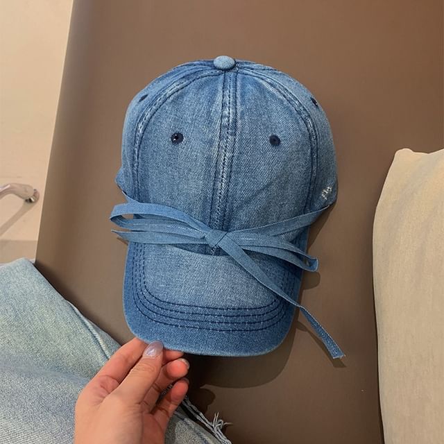 Cap Bow Denim Baseball