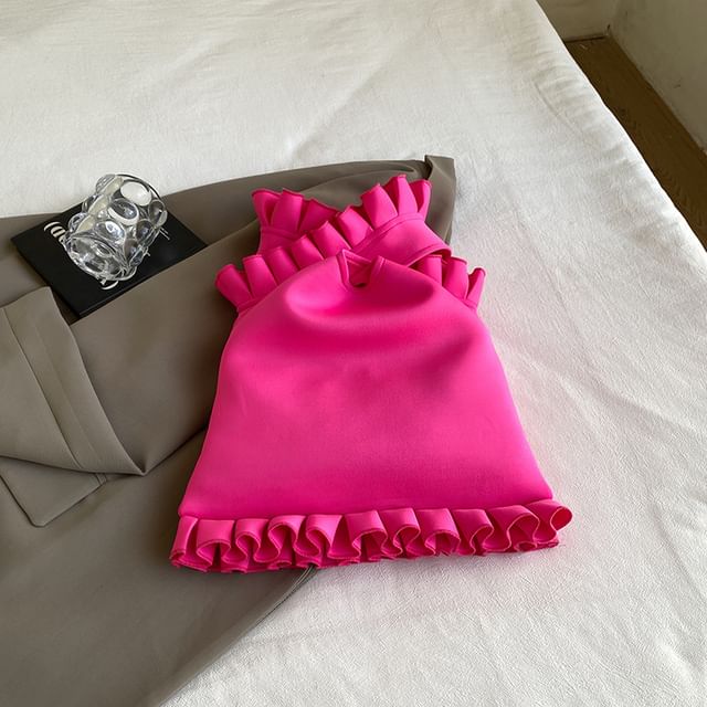 Ruffle Plain Shopper Bag