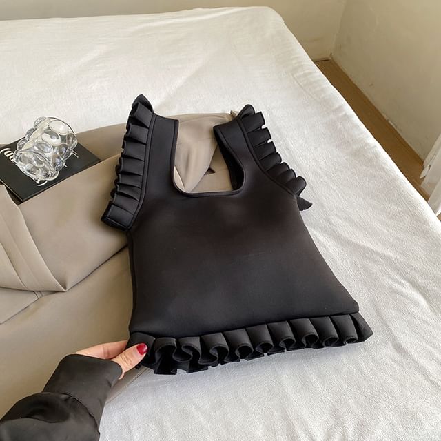 Ruffle Plain Shopper Bag