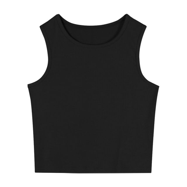 Crop Open Back Tank Plain Top